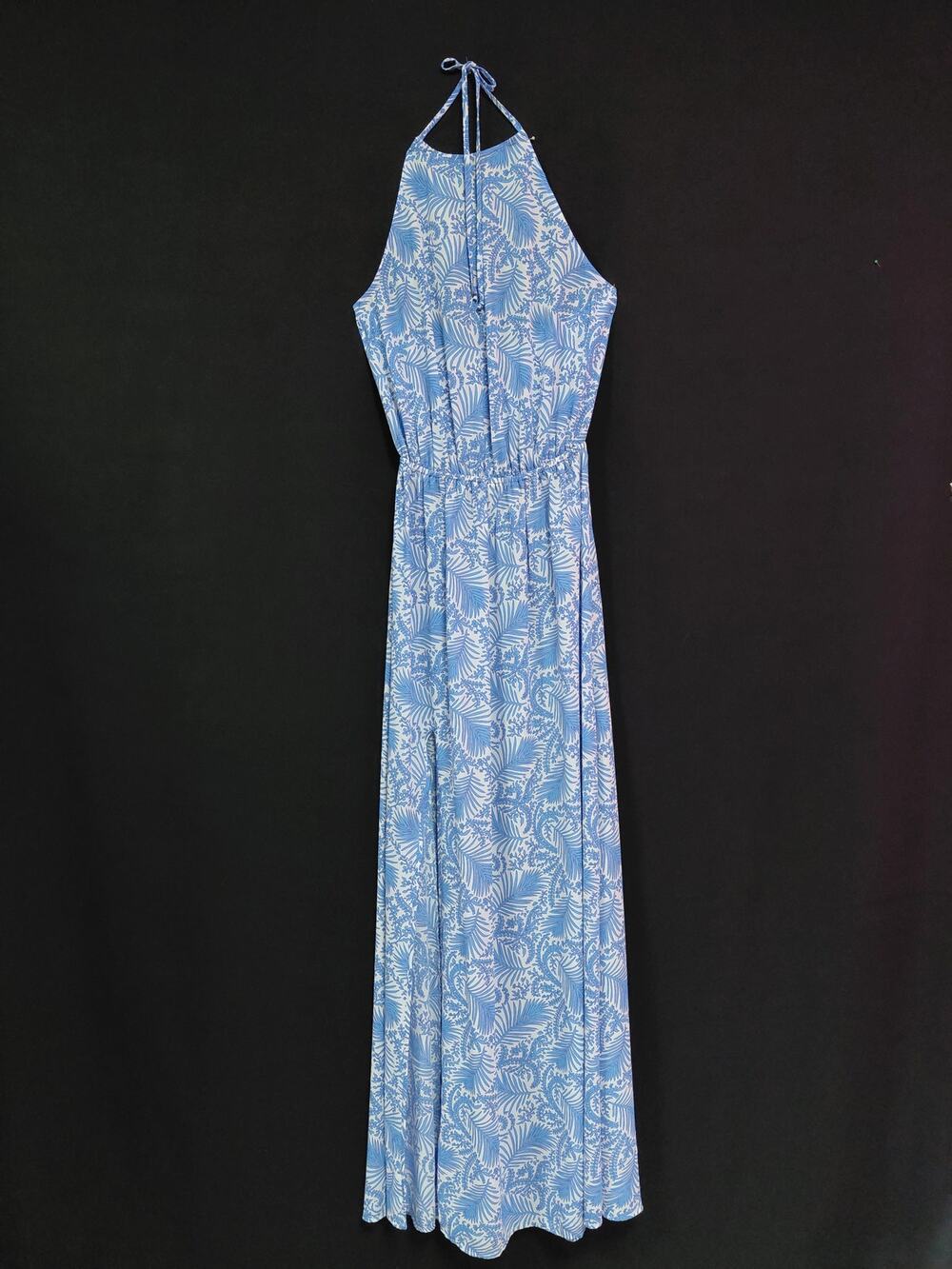 Show Me Your Mumu Medium Blue Paisley Halter Maxi Dress Size Long Women Size M